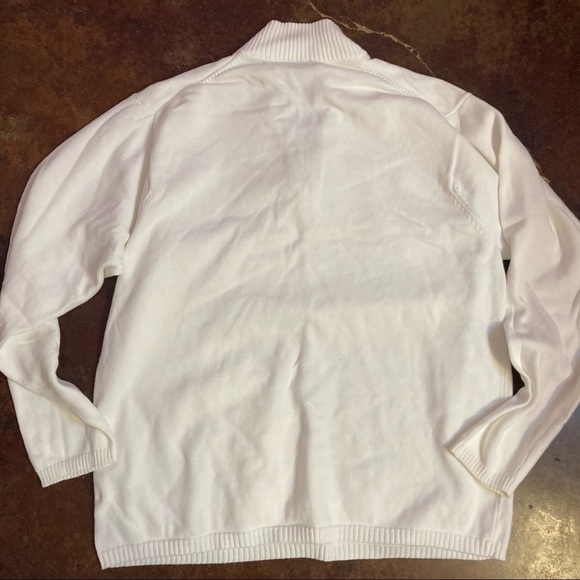 Men’s White 1/4 Izod Sweater - Picture 4 of 4